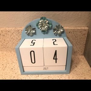 Block Calendar light Blue Perpetual Calendar NeW